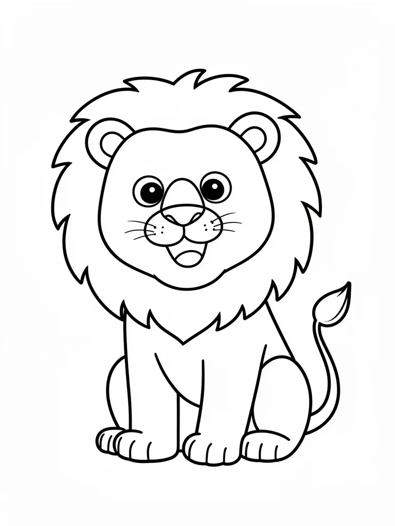Coloriage Lion rigolo à imprimer