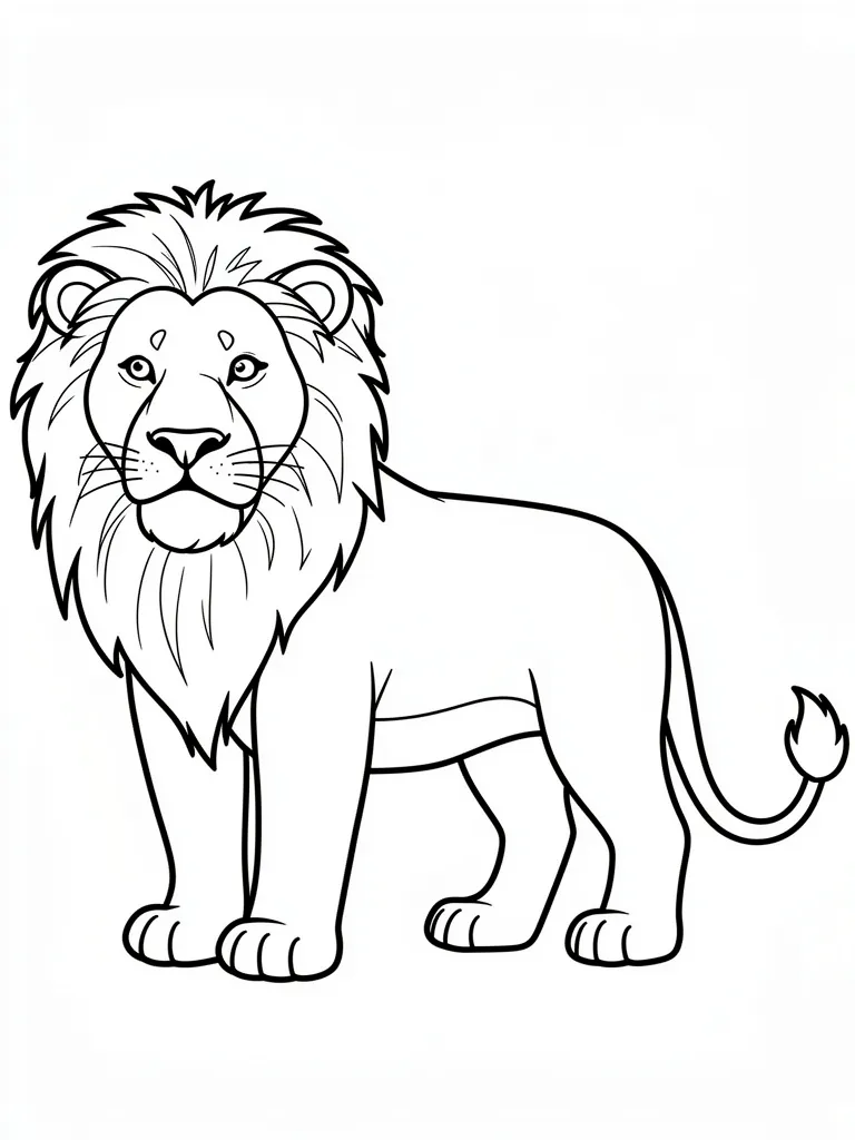 Coloriage Lion roi de la savane à imprimer
