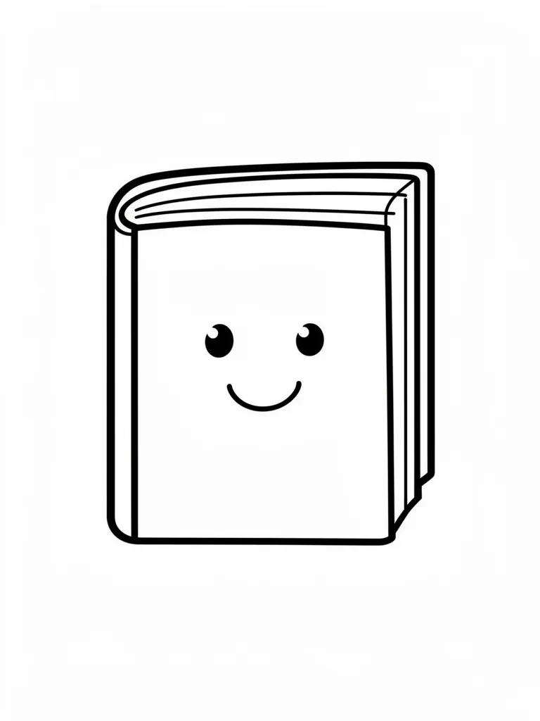 Coloriage Livre qui sourit facile – coloriage à imprimer gratuit