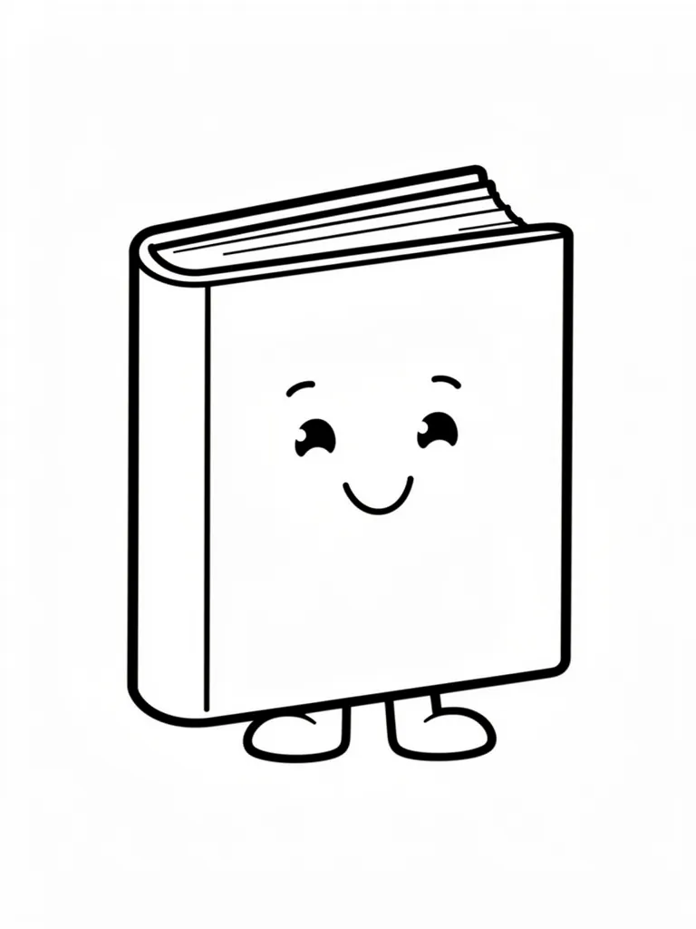 Coloriage Livre qui sourit pour maternelle – coloriage à imprimer gratuit