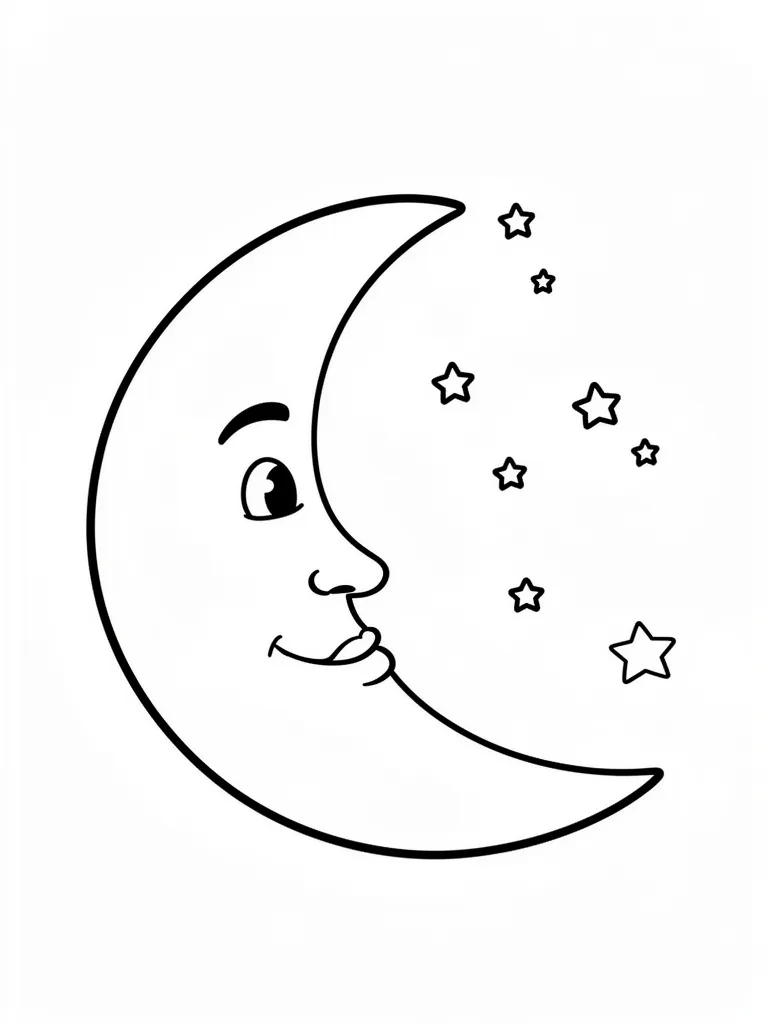 Coloriage lune à imprimer