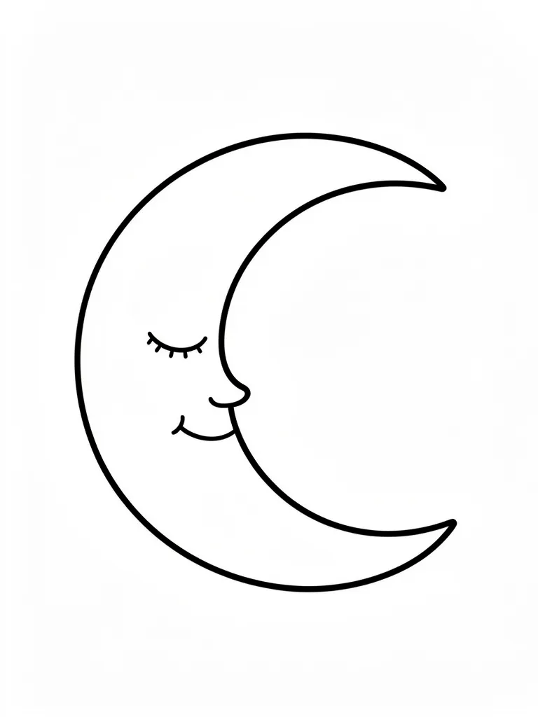Coloriage Lune endormie – coloriage à imprimer gratuit