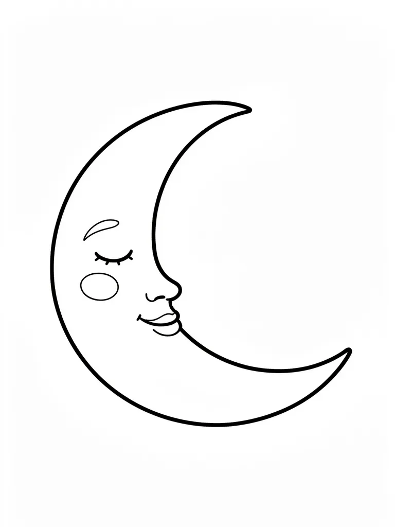 Coloriage Lune endormie détaillé – coloriage à imprimer gratuit