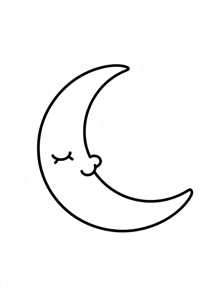 Coloriage Lune endormie kawaii – coloriage à imprimer gratuit