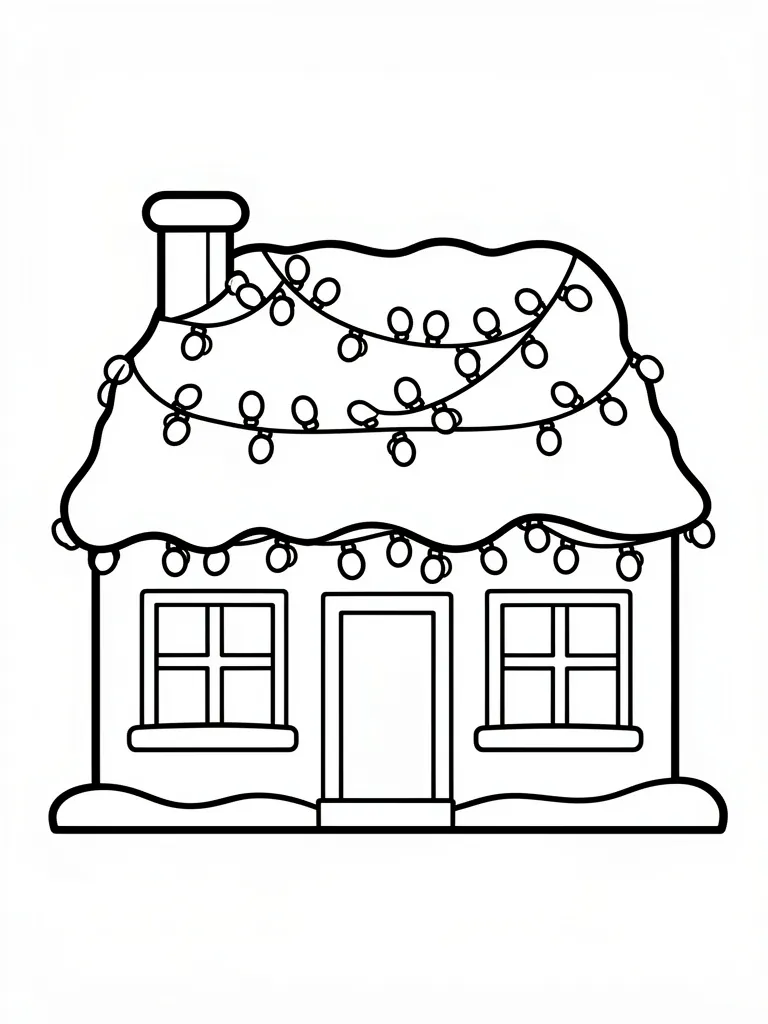 Coloriage Maison sous la neige pour maternelle à imprimer
