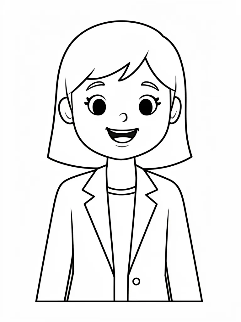 Coloriage Maîtresse souriante – coloriage à imprimer gratuit