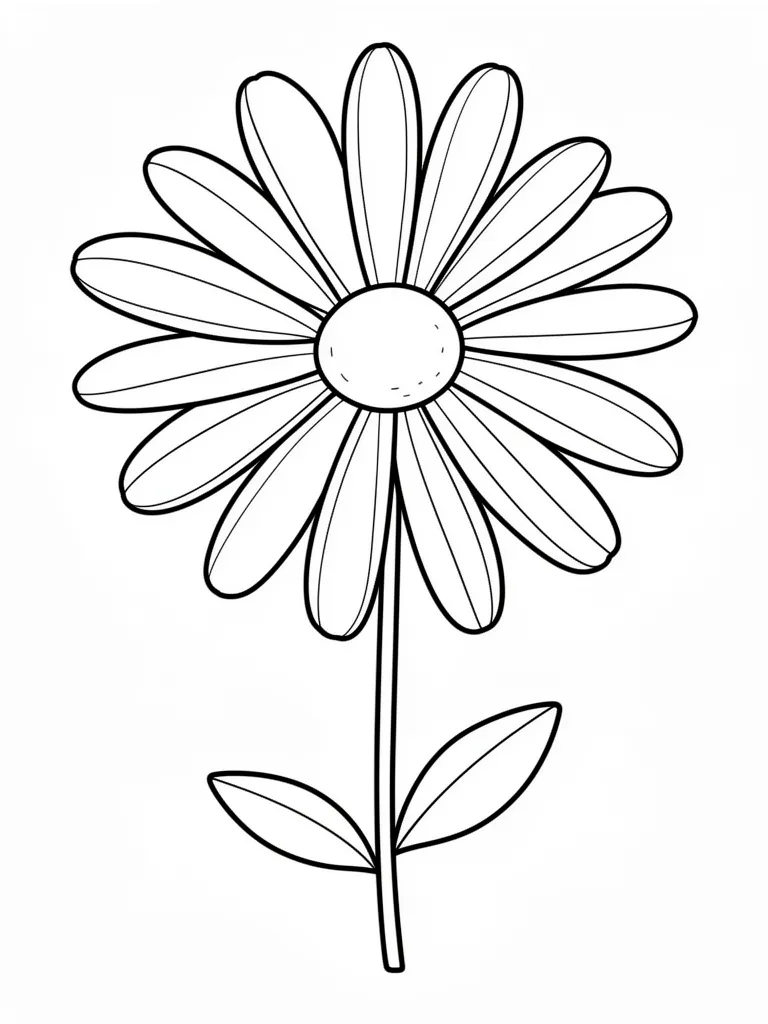 Coloriage Marguerite simple – coloriage à imprimer gratuit