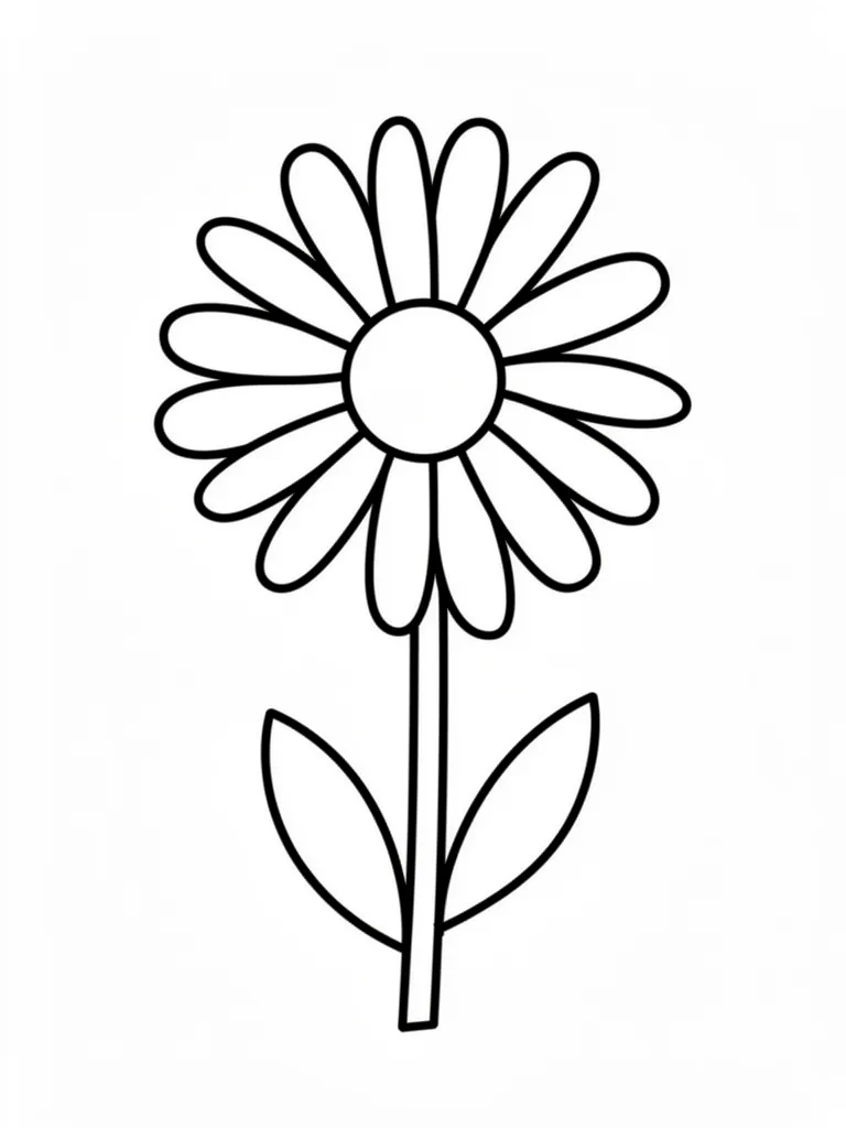 Coloriage Marguerite simple pour maternelle à imprimer