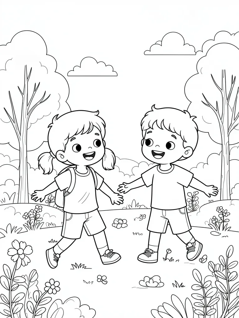 Coloriage meilleurs amis – coloriage à imprimer gratuit