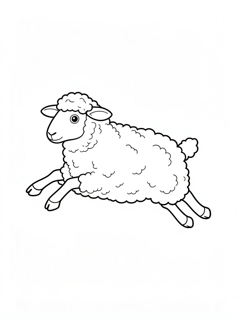 Coloriage Mouton qui saute à imprimer
