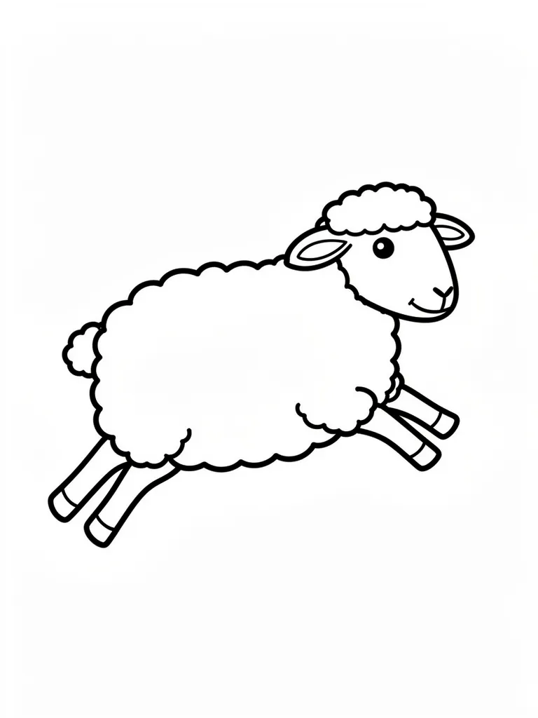 Coloriage Mouton qui saute pour maternelle à imprimer