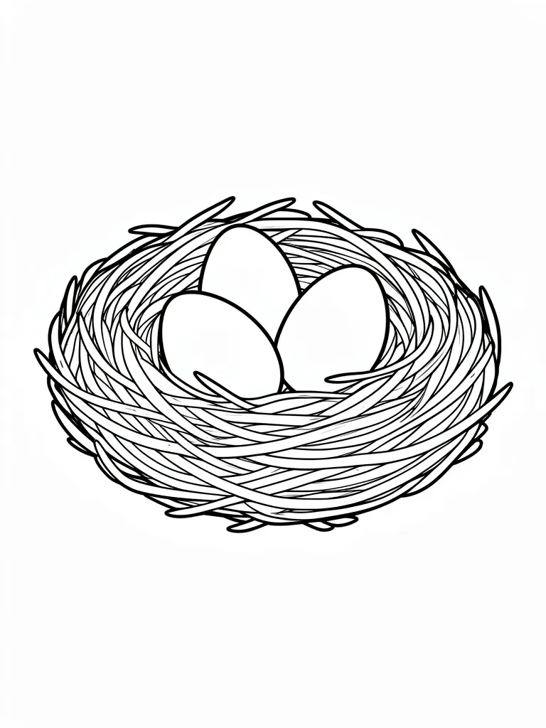 Coloriage Nid d’oiseau à imprimer