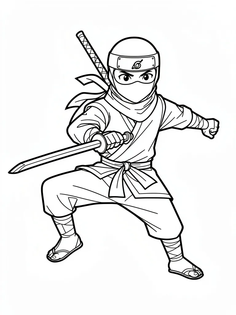 Coloriage Ninja en action – coloriage à imprimer gratuit