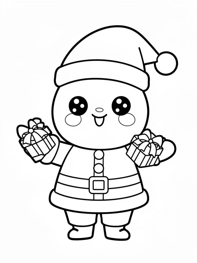 Coloriage noel kawaii à imprimer