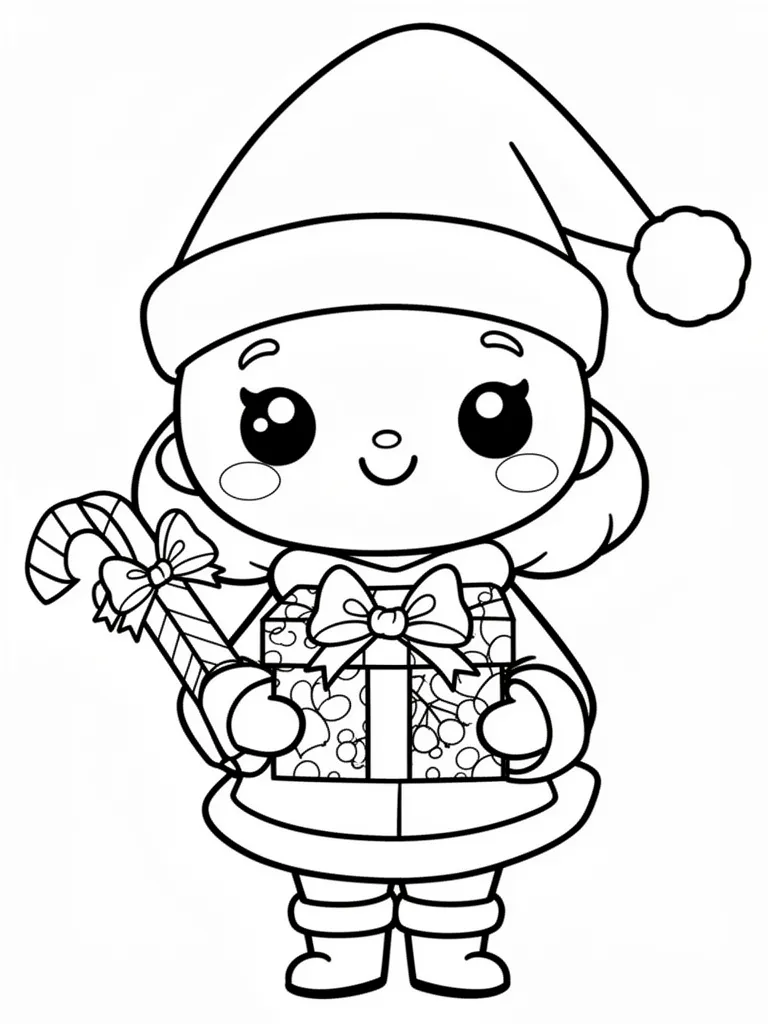 Coloriage noel kawaii à imprimer