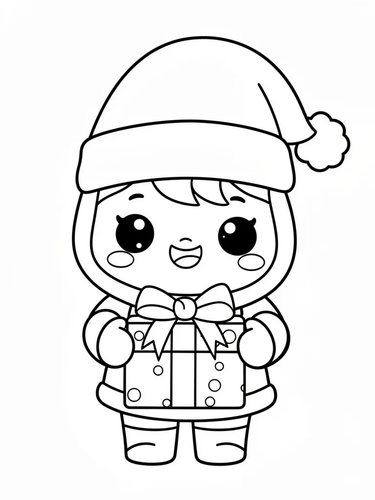 Coloriage noel kawaii à imprimer