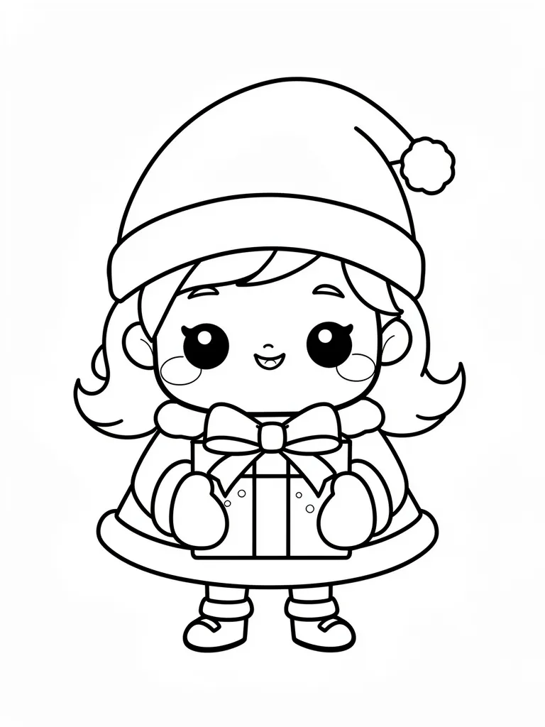 Coloriage noel kawaii à imprimer