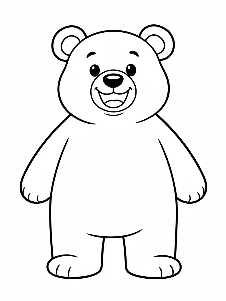 Coloriage Ours heureux à imprimer
