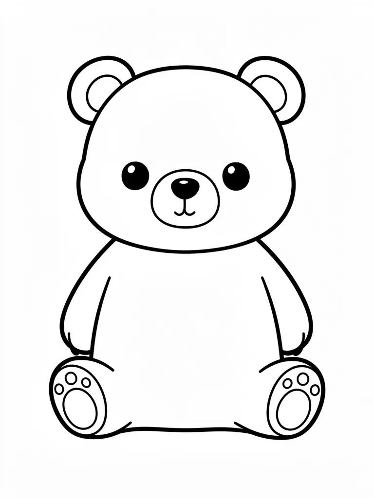 Coloriage Ours kawaii câlin – coloriage à imprimer gratuit