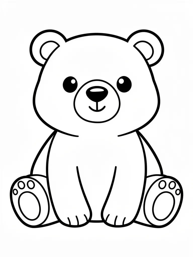 Coloriage Ours mignon à imprimer