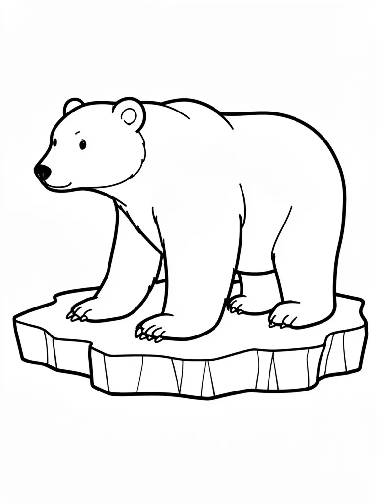 Coloriage Ours polaire sur la banquise – coloriage à imprimer gratuit