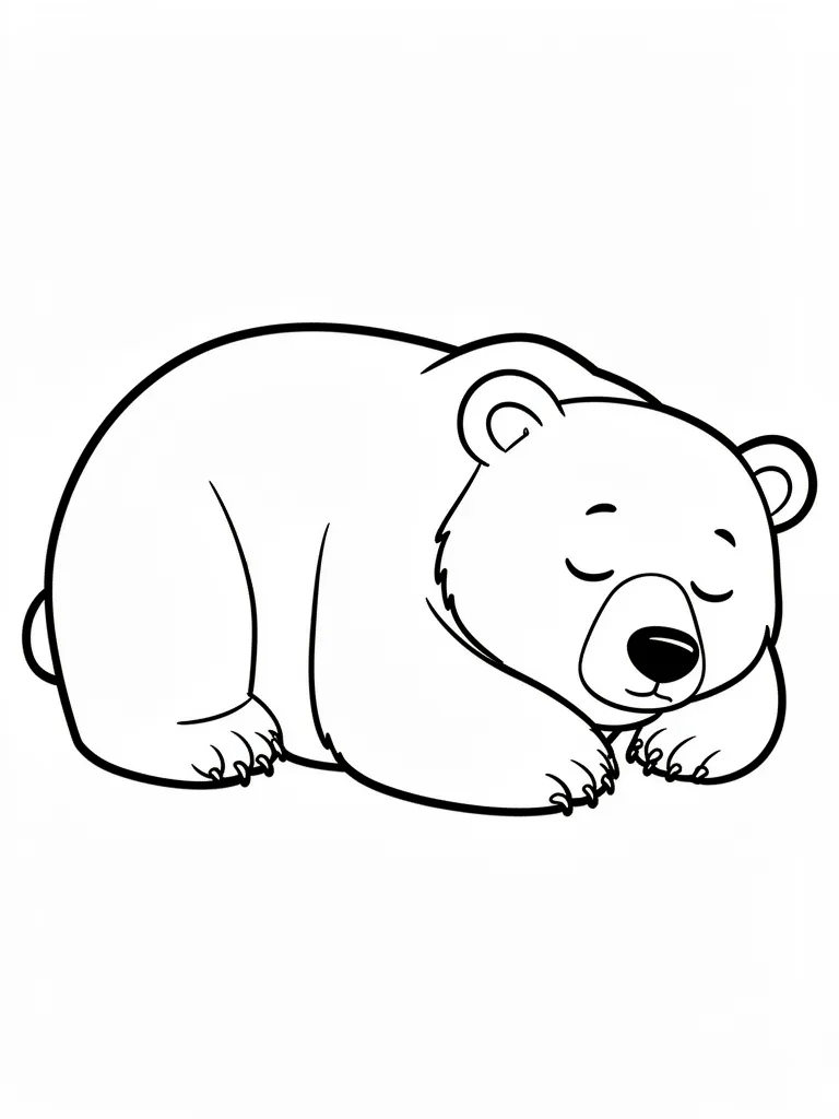Coloriage Ours qui dort à imprimer