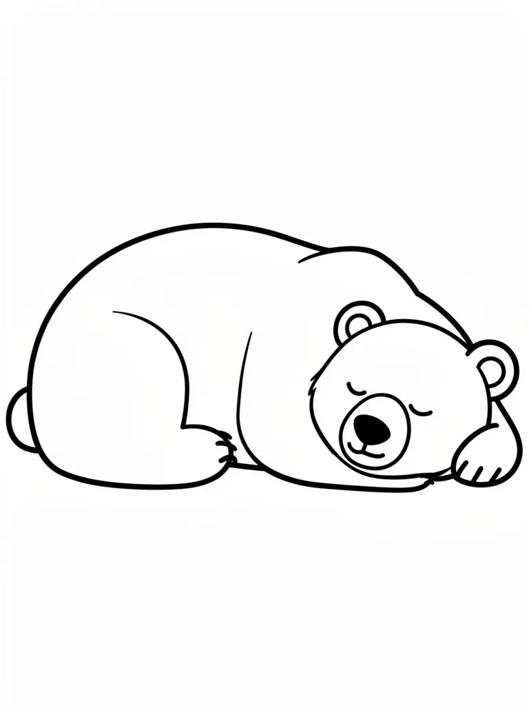 Coloriage Ours qui fait la sieste – coloriage à imprimer gratuit