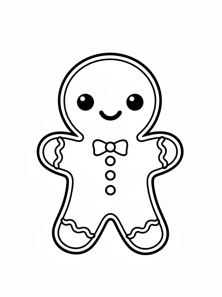 Coloriage Pain d’épice kawaii à imprimer