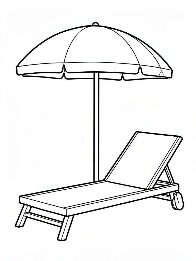 Coloriage Parasol et transat – coloriage à imprimer gratuit