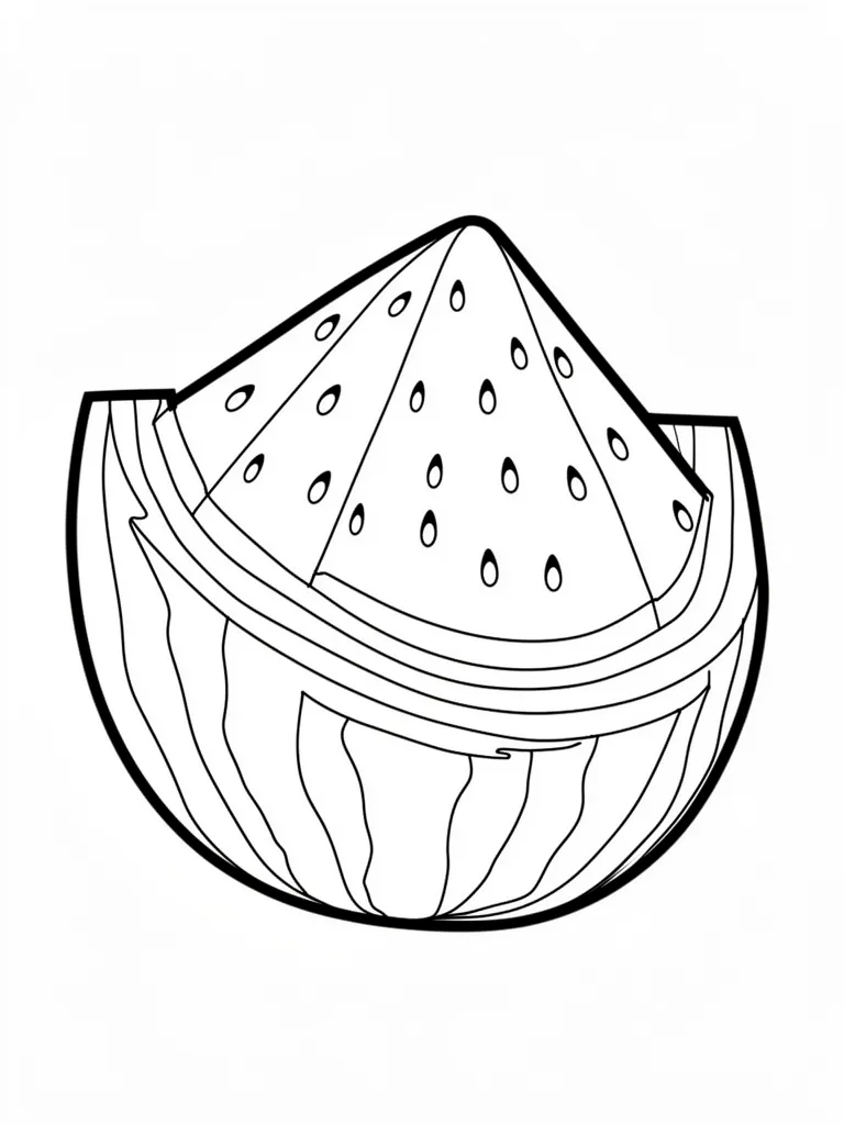 Coloriage Pastèque tranchée – coloriage à imprimer gratuit