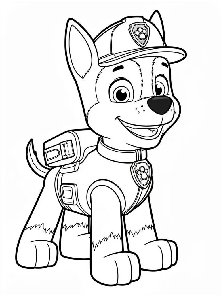 Coloriage pat patrouille joyeux à imprimer