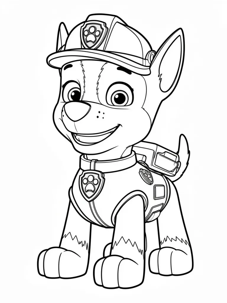 Coloriage pat patrouille joyeux à imprimer