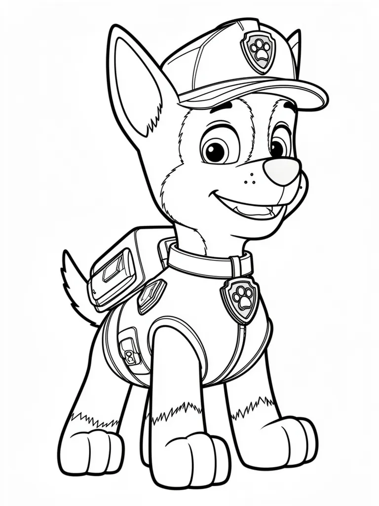 Coloriage pat patrouille joyeux à imprimer