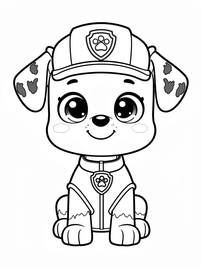 Coloriage pat patrouille kawaii à imprimer