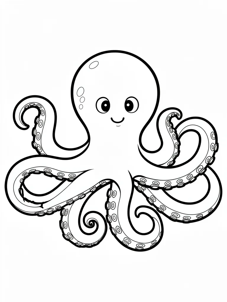 Coloriage Pieuvre amicale – coloriage à imprimer gratuit