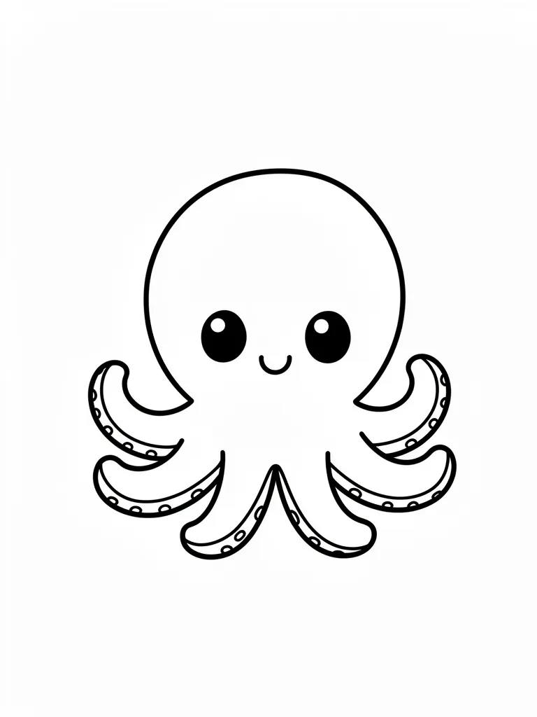 Coloriage Pieuvre amicale kawaii – coloriage à imprimer gratuit