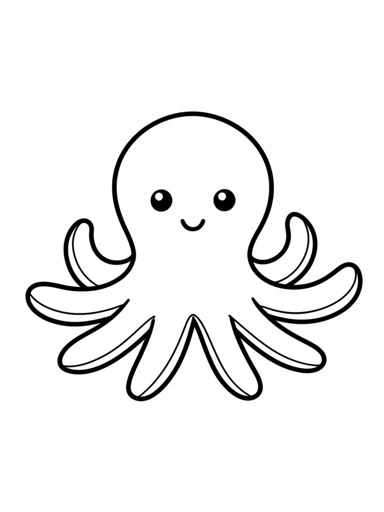 Coloriage Pieuvre amicale pour maternelle à imprimer