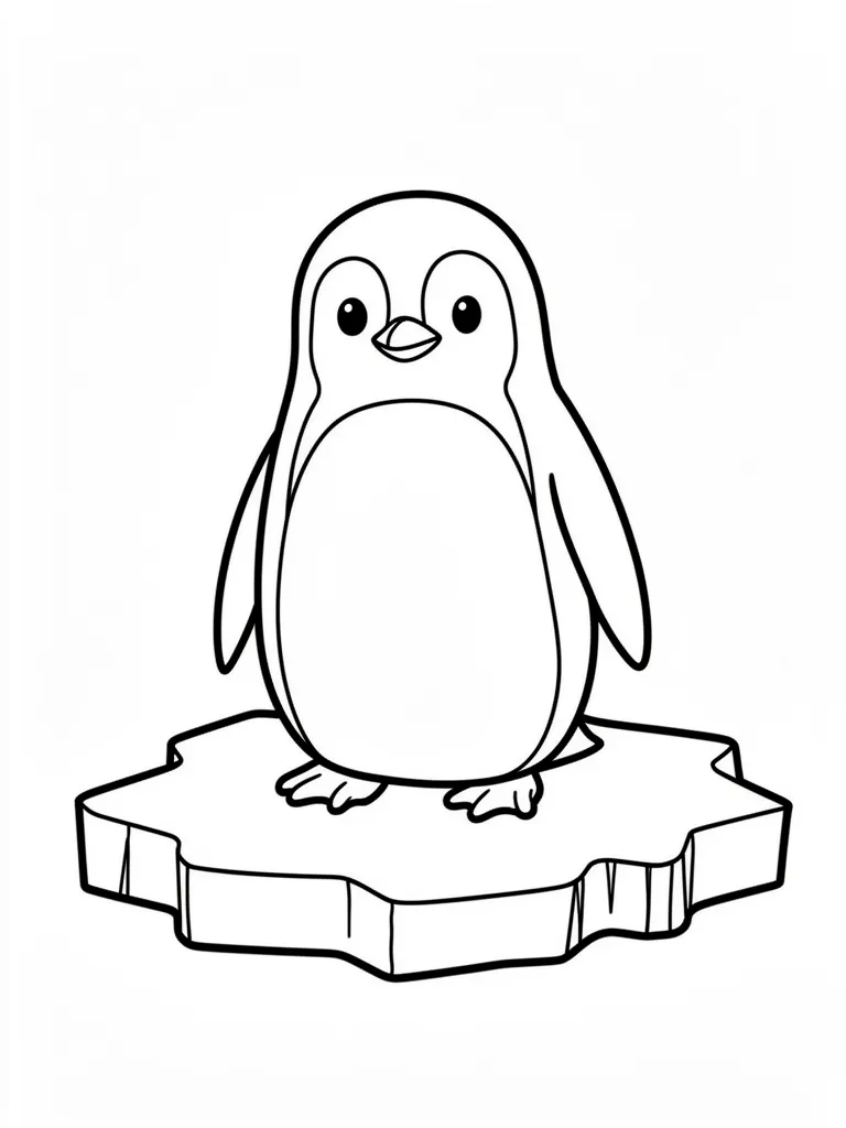 Coloriage Pingouin sur la glace – coloriage à imprimer gratuit