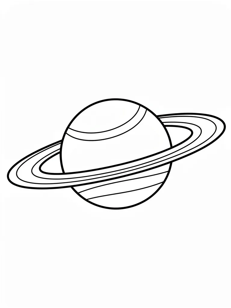 Coloriage Planète avec des anneaux à imprimer
