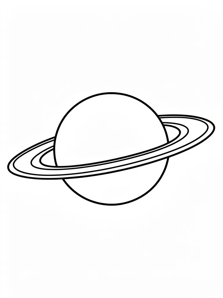 Coloriage Planète avec des anneaux facile à imprimer