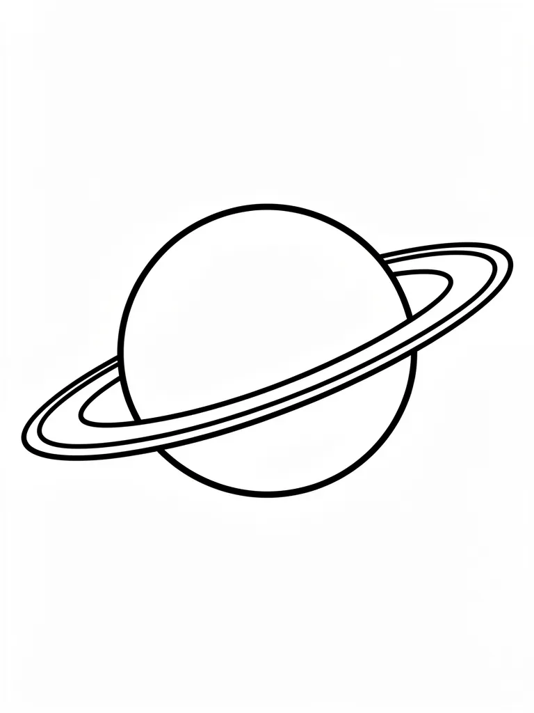 Coloriage Planète avec des anneaux pour maternelle à imprimer