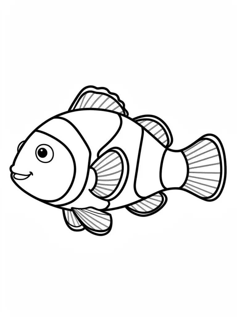 Coloriage Poisson clown détaillé à imprimer