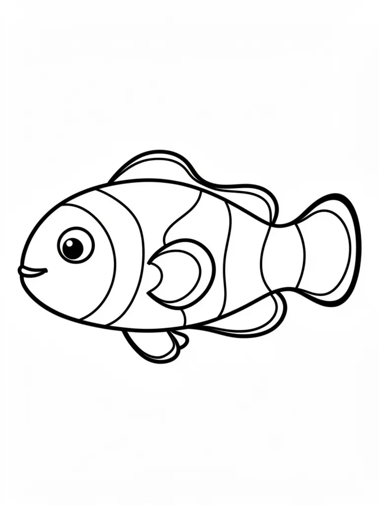 Coloriage Poisson clown facile à imprimer