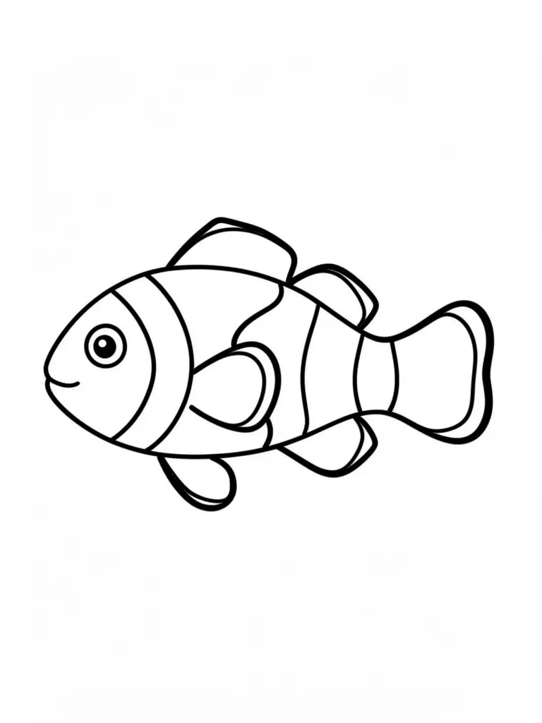 Coloriage Poisson clown pour maternelle à imprimer