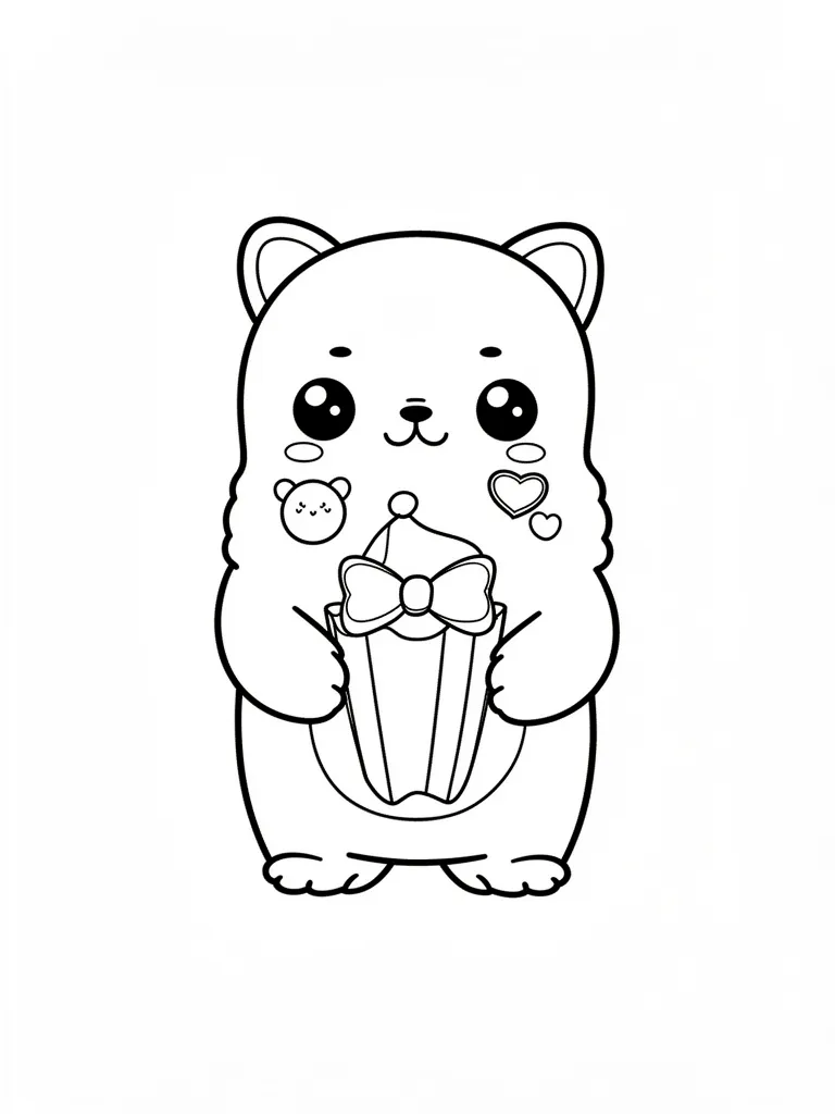Coloriage pour adulte kawaii à imprimer