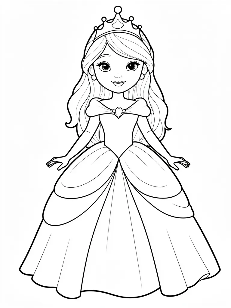 Coloriage princesse facile à imprimer