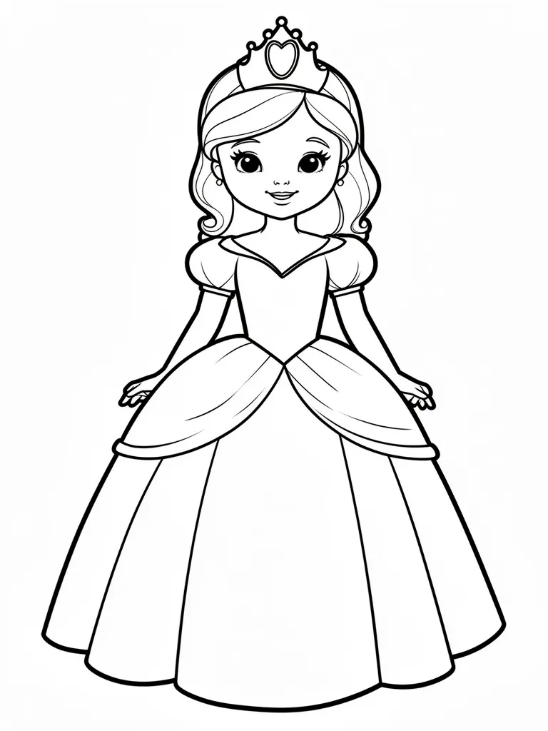 Coloriage princesse facile à imprimer