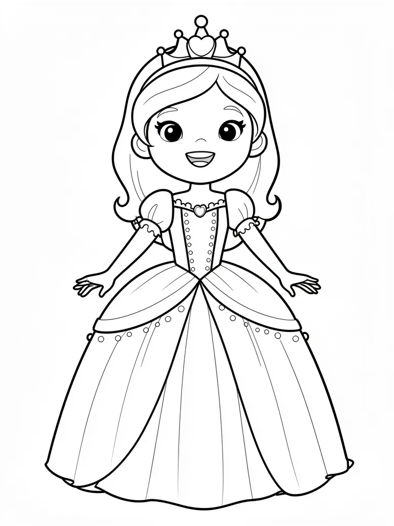 Coloriage princesse joyeux à imprimer
