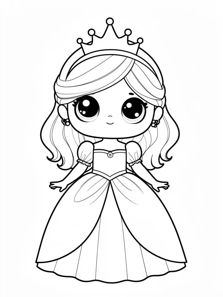 Coloriage princesse kawaii – coloriage à imprimer gratuit