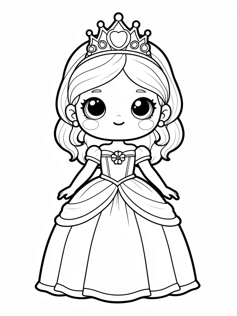 Coloriage princesse kawaii – coloriage à imprimer gratuit